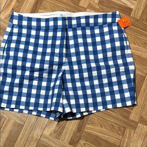 Boden Navy and White Gingham Women's Shorts 4”